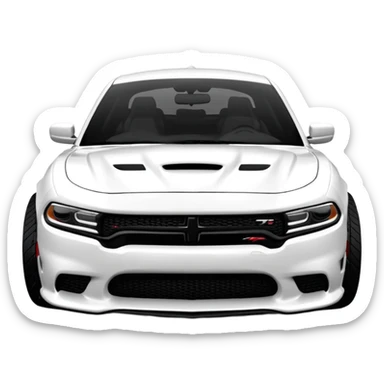 CHARGER DOSH HellCat SRT white and With low suspension body kit 4k, 8k and carbon: spoiler Wheels and hood  sticker
