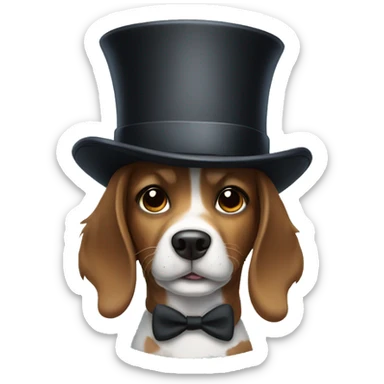 Top hat dog sticker