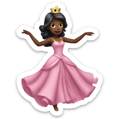 princess dancing shadow sticker