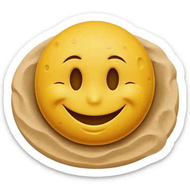 A smiley face getting sendy sticker