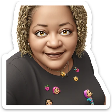 smiling girl with necklace sticker