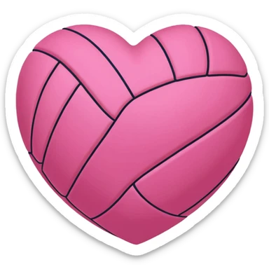 Heart shaped pink volleyball sticker
