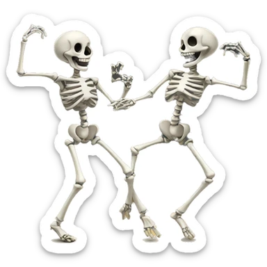 2 dancing skeletons sticker