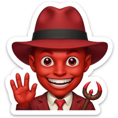 Devil with red fedora sticker
