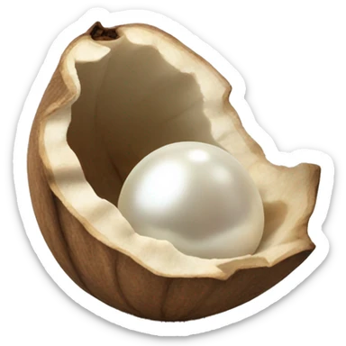 white pearl in a walnut shell sticker