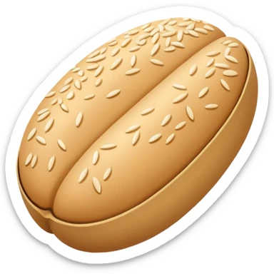 a single sesame seed, stylized cartoon, bold outline sticker
