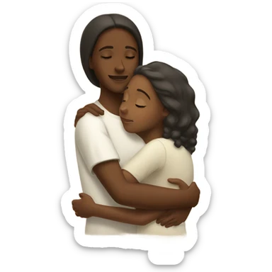 Black girl hugging Jesus sticker