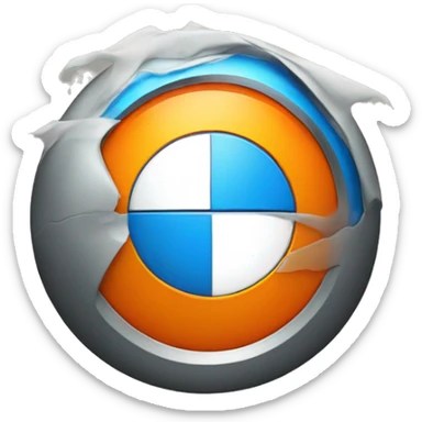 bmw logo with orange colo  sticker