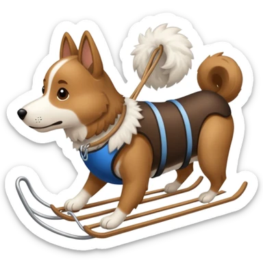 dog with back sled sticker