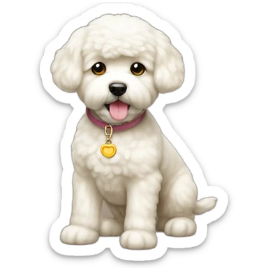 Bichon dog beige sticker