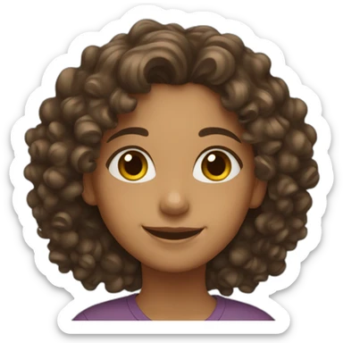 Pakistani girl with curly hair smiling sticker