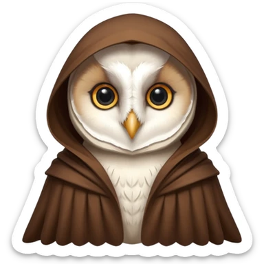 white barn owl in brown cloak sticker
