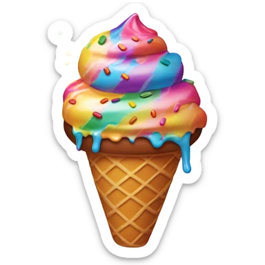 Rainbow icecream, rainbow donut sticker