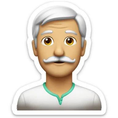 A italian man with mustache  sticker