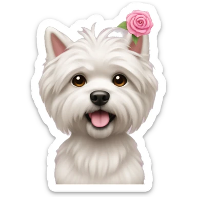 Cut dog with pink rosett and fluffy sticker