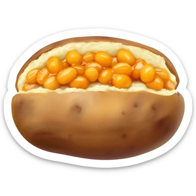 Jacket potato and beans sticker