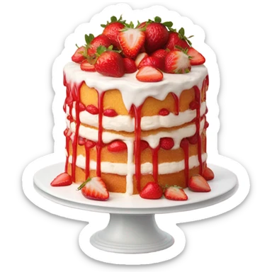 Strawberry cake sticker