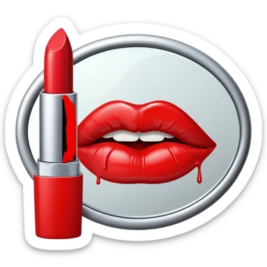 Kissing lipstick on mirror sticker