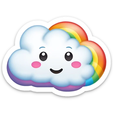 Rainbow heart inside thought bubble/cloud  sticker