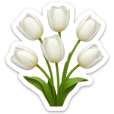 white tulip bouquet  sticker