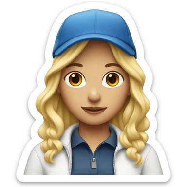 blonde girl with polo hat  sticker