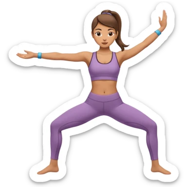 woman doing warrior yoga pose sticker