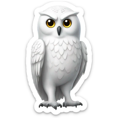 white Owl full height sticker