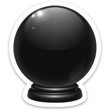 all black crystal magic ball sticker