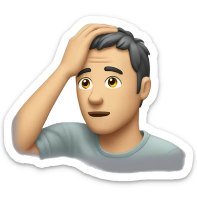 man scratches his head thoughtfully sticker