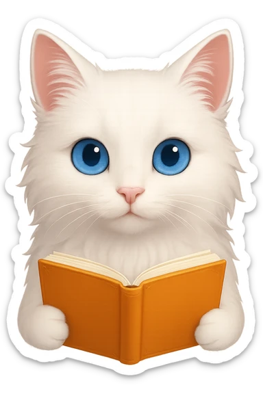 Make the cat's eyes bright blue, keep the original style, no background. sticker