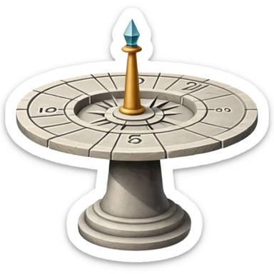 “stone sundial with shadow pointer sticker