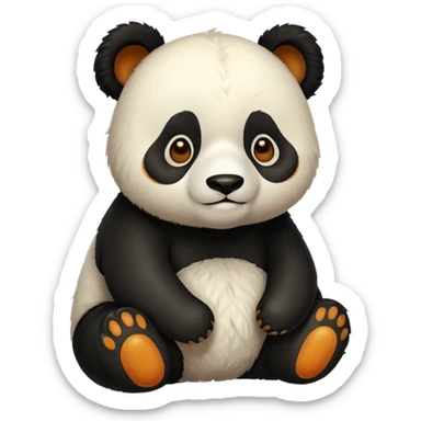 panda that is fully amber-coloured sticker