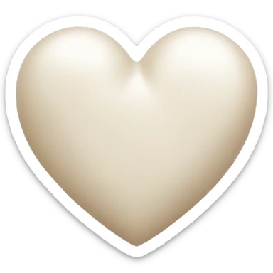 Big white heart with beige satin bow sticker