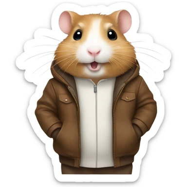Hamster with brown jacket sticker