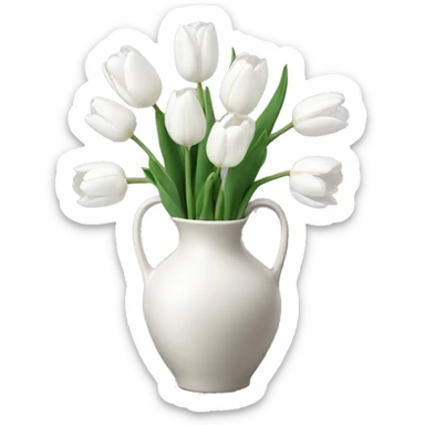 White tulips vase sticker