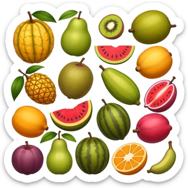 tropical fruits together  sticker
