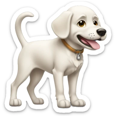 Dog wagging its tail  sticker