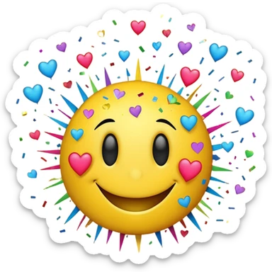 smiley face exploding with love sticker