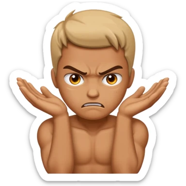 Manos juntas con cara de malo sticker