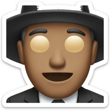 a man wearing a black hat closing eyes sticker
