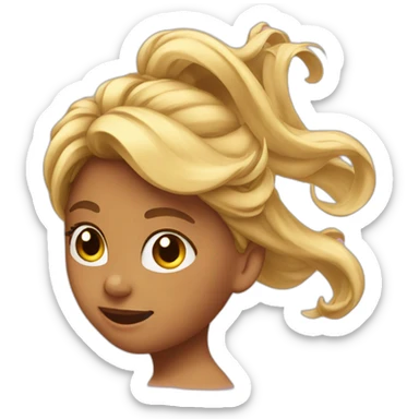 girl twirling hair sticker
