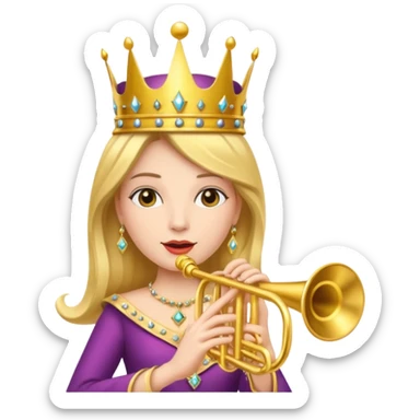 queen is playing on trumpet sticker