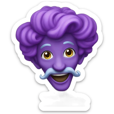 purple genie cartoon sticker