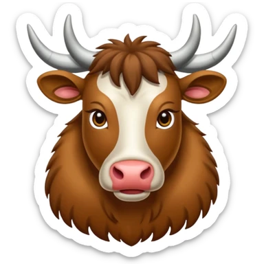 Vaca escocesa donde no se le ven los ojos sticker