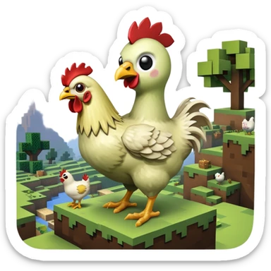 baby zombie riding a chicken, minecraft chicken jockey sticker