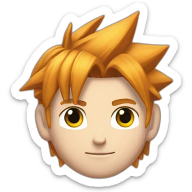 Ginger hair cloud strife hero with black gear clothes sticker
