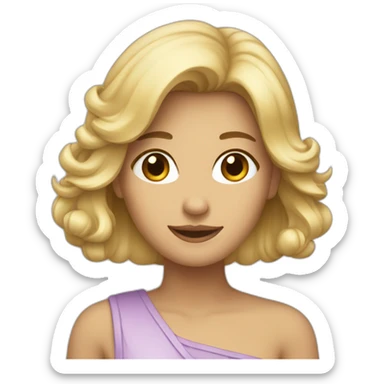 Une blonde et un brun qui parle sticker