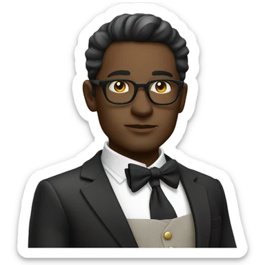 confident man in stylish attire smoking sticker