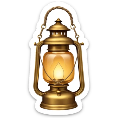 Lantern

New look:

Brass or iron base (#695C48).

Light glow: soft amber (#FFD88A) with slight haze effect.

Replace glass reflection with matte finish.

Optional rope handle wrapping. sticker