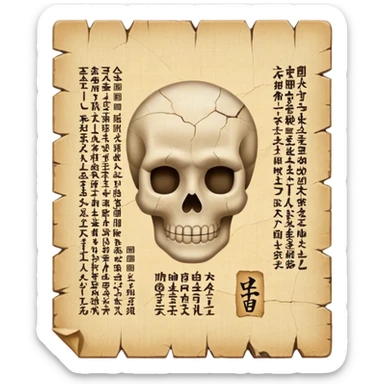 papyrus, japanese text on it sticker